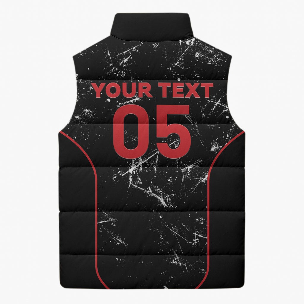 Custom Canada Football 2026 Sleeveless Puffer Jacket Go Les Rouges