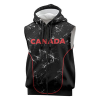 Custom Canada Football 2026 Sleeveless Zip Hoodie Go Les Rouges
