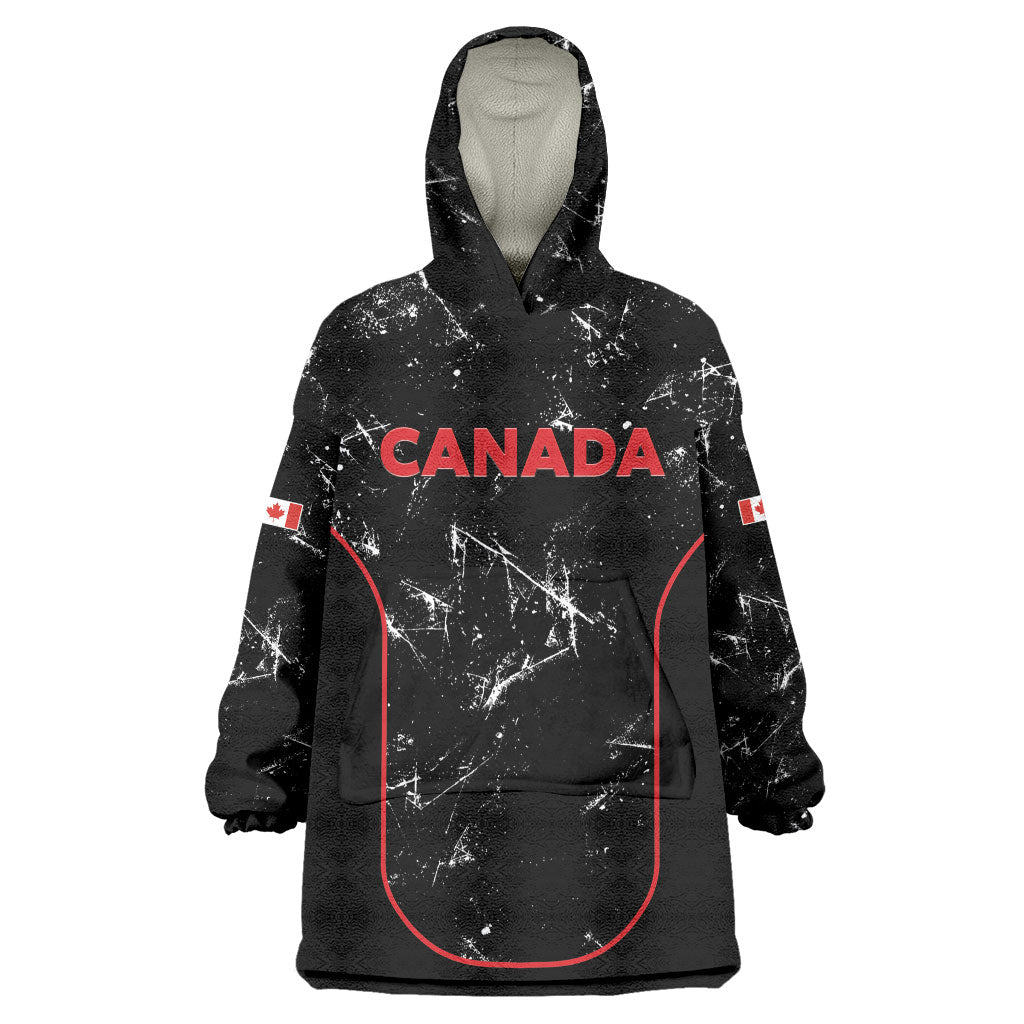 Custom Canada Football 2026 Wearable Blanket Hoodie Go Les Rouges