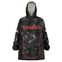 Custom Canada Football 2026 Wearable Blanket Hoodie Go Les Rouges