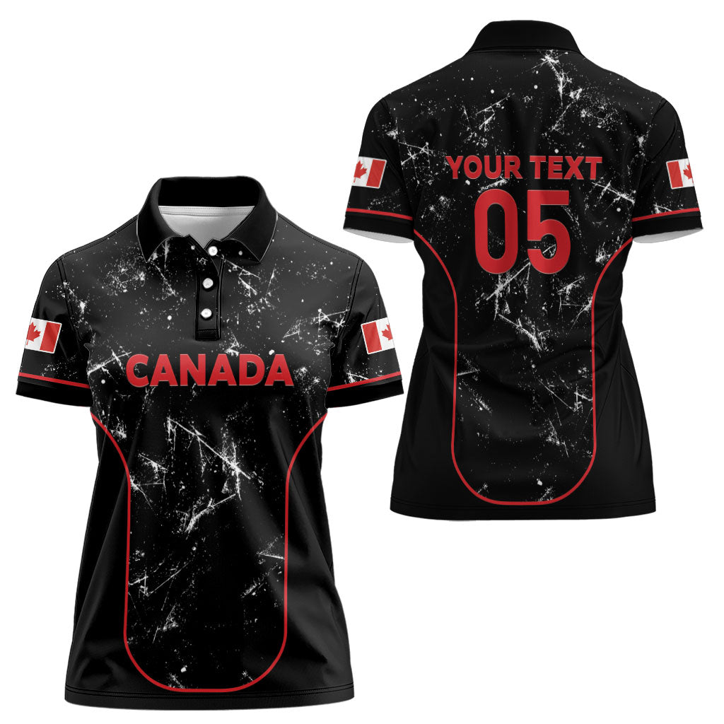 Custom Canada Football 2026 Women Polo Shirt Go Les Rouges