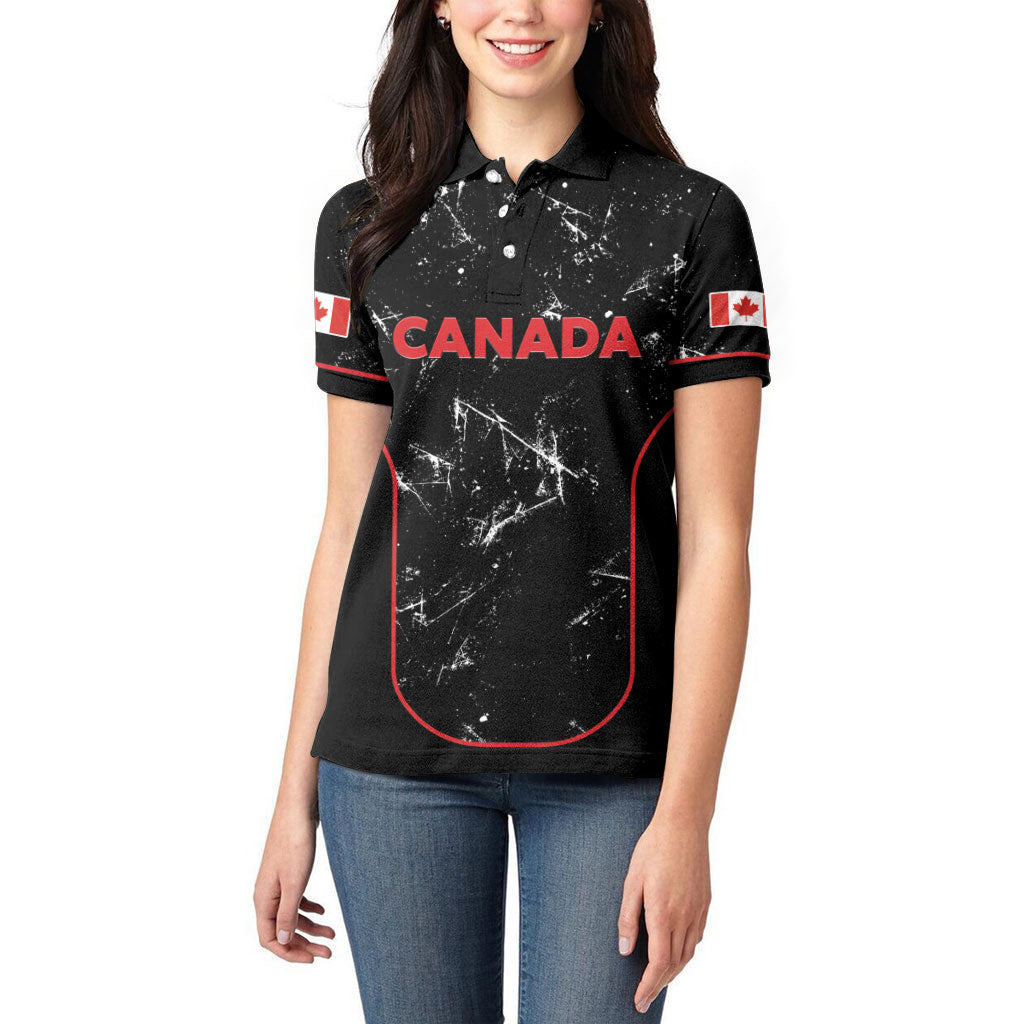 Custom Canada Football 2026 Women Polo Shirt Go Les Rouges