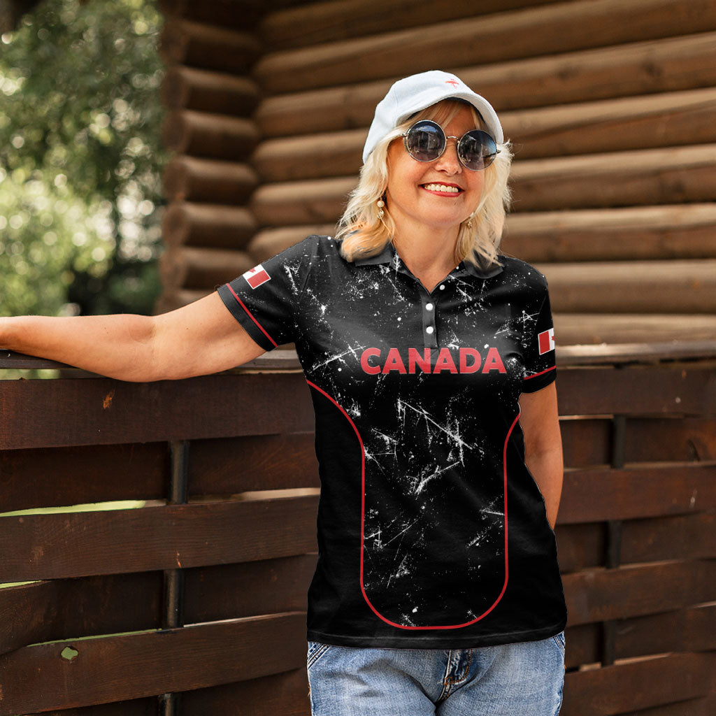 Custom Canada Football 2026 Women Polo Shirt Go Les Rouges