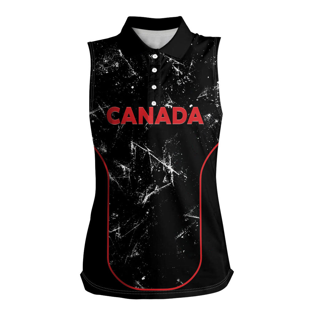 Custom Canada Football 2026 Women Sleeveless Polo Shirt Go Les Rouges