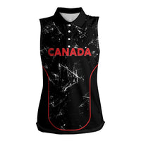 Custom Canada Football 2026 Women Sleeveless Polo Shirt Go Les Rouges