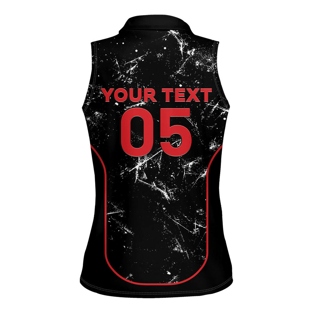 Custom Canada Football 2026 Women Sleeveless Polo Shirt Go Les Rouges