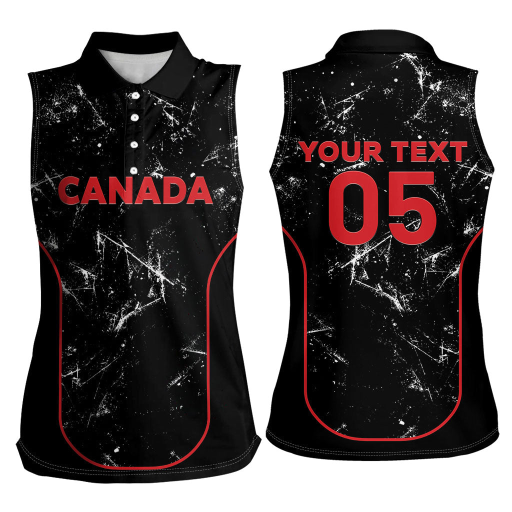 Custom Canada Football 2026 Women Sleeveless Polo Shirt Go Les Rouges