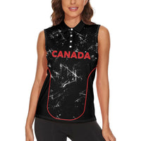 Custom Canada Football 2026 Women Sleeveless Polo Shirt Go Les Rouges