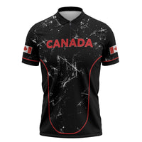 Custom Canada Football 2026 Zipper Polo Shirt Go Les Rouges