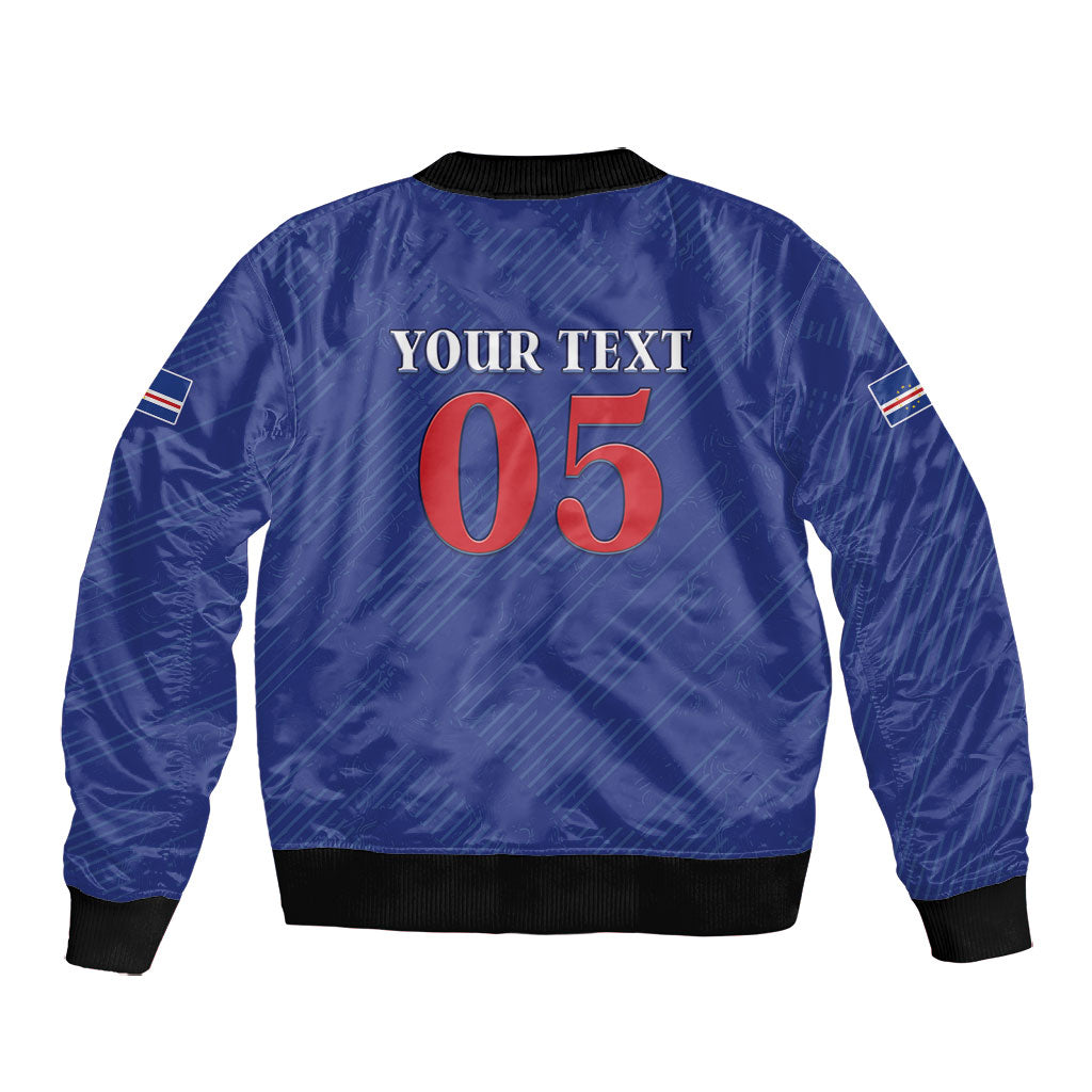 Custom Cape Verde Football Bomber Jacket Blue Sharks Still Undefeated