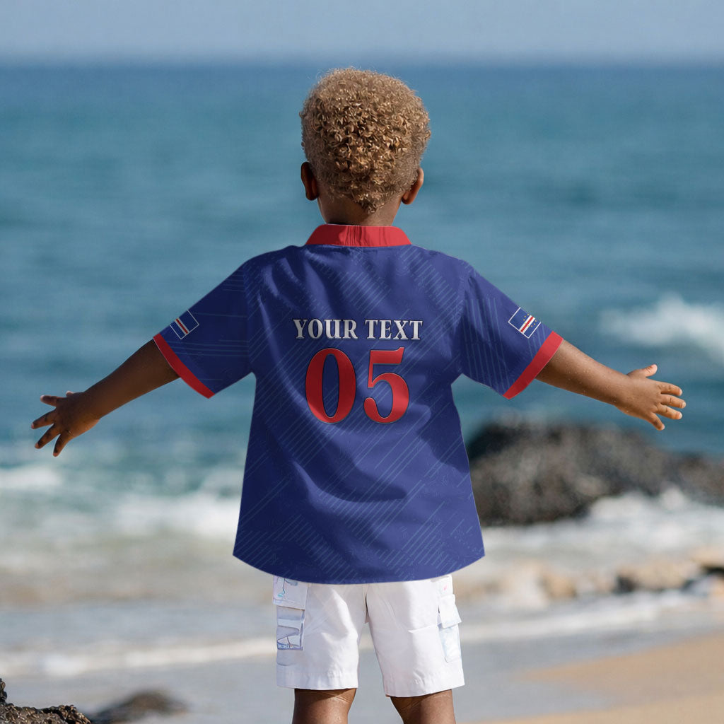 Custom Cape Verde Football Kid Hawaiian Shirt Blue Sharks Still Undefeated LT05