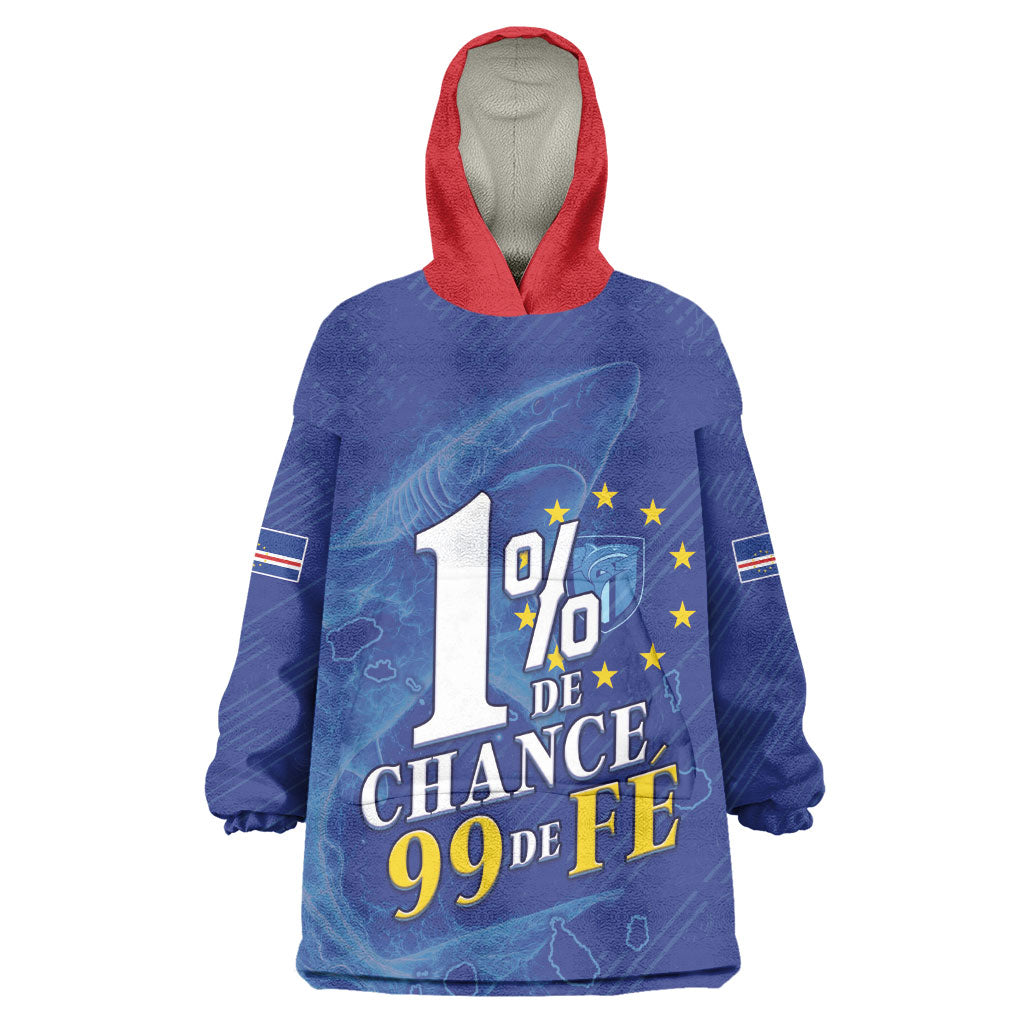 Custom Cape Verde Football Kid Wearable Blanket Hoodie Blue Sharks Still Undefeated