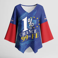 Custom Cape Verde Football Kimono Sleeve Blouse Blue Sharks Still Undefeated
