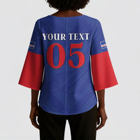 Custom Cape Verde Football Kimono Sleeve Blouse Blue Sharks Still Undefeated