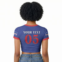 Custom Cape Verde Football Raglan Cropped T shirt Blue Sharks Still Undefeated
