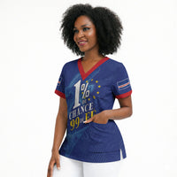 Custom Cape Verde Football Scrub Top Blue Sharks Still Undefeated