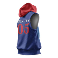 Custom Cape Verde Football Sleeveless Hoodie Blue Sharks Still Undefeated