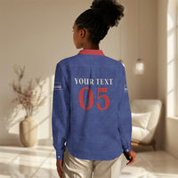 Custom Cape Verde Football Women Casual Shirt Blue Sharks Still Undefeated
