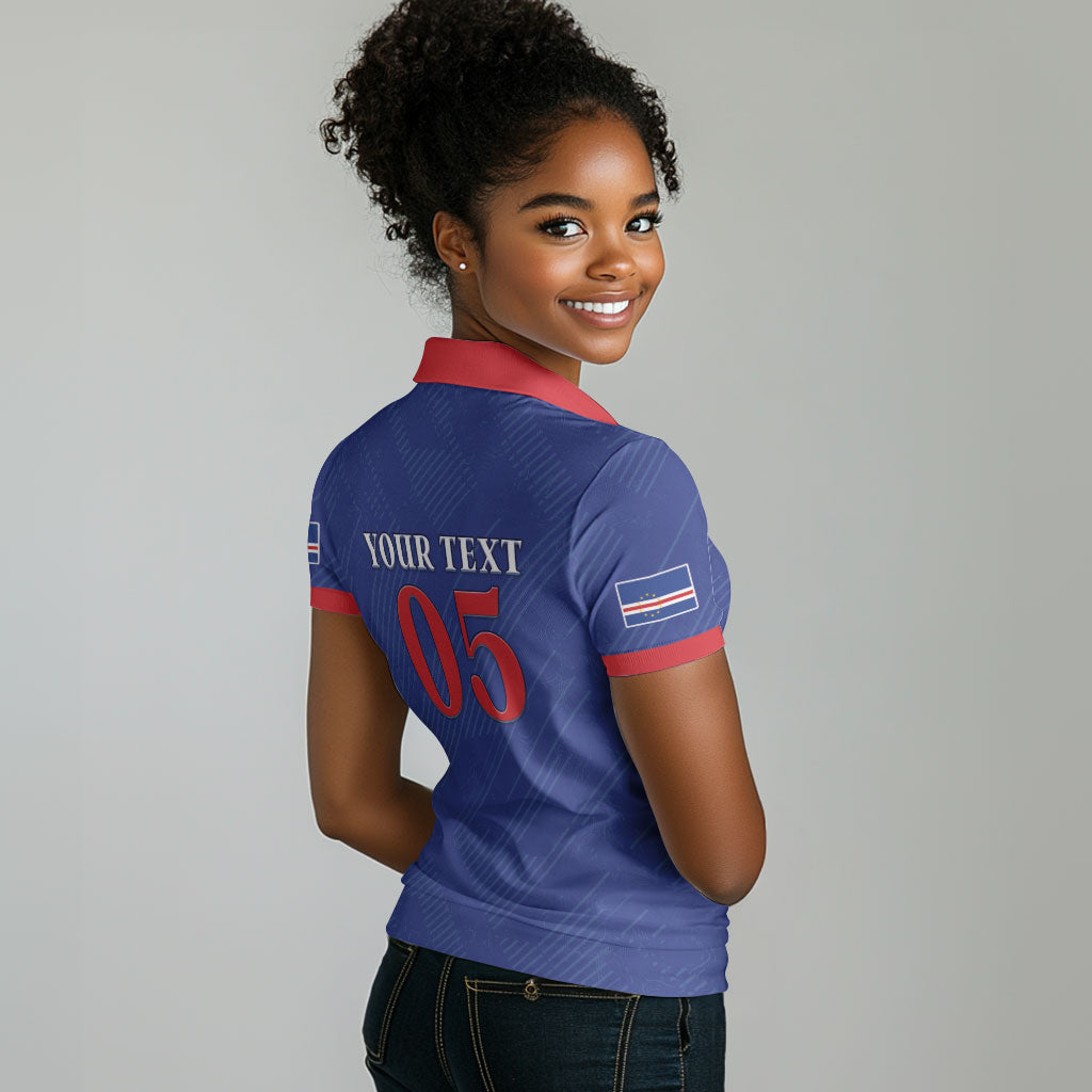 Custom Cape Verde Football Women Polo Shirt Blue Sharks Still Undefeated