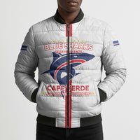 Custom Cabo Verde Bomber Puffer Jacket Blue Sharks Fear No Giants