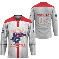 Custom Cabo Verde Hockey Jersey Blue Sharks Fear No Giants