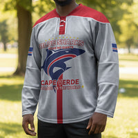 Custom Cabo Verde Hockey Jersey Blue Sharks Fear No Giants