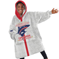 Custom Cabo Verde Kid Wearable Blanket Hoodie Blue Sharks Fear No Giants