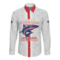 Custom Cabo Verde Long Sleeve Button Shirt Blue Sharks Fear No Giants