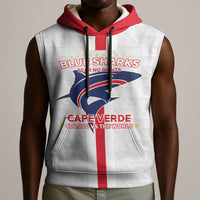 Custom Cabo Verde Sleeveless Hoodie Blue Sharks Fear No Giants