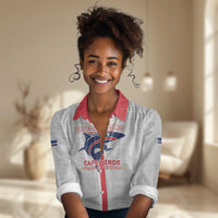 Custom Cabo Verde Women Casual Shirt Blue Sharks Fear No Giants