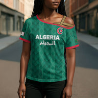 Custom Algeria Football 2026 Cross Shoulder Shirt Algerian Geometric Patterns