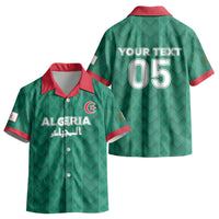 Custom Algeria Football 2026 Kid Hawaiian Shirt Algerian Geometric Patterns LT05