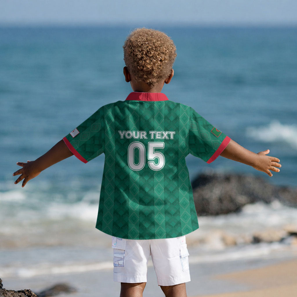 Custom Algeria Football 2026 Kid Hawaiian Shirt Algerian Geometric Patterns LT05