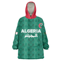 Custom Algeria Football 2026 Kid Wearable Blanket Hoodie Algerian Geometric Patterns