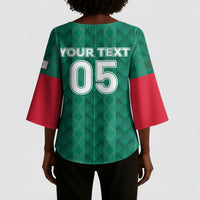 Custom Algeria Football 2026 Kimono Sleeve Blouse Algerian Geometric Patterns