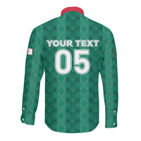 Custom Algeria Football 2026 Long Sleeve Button Shirt Algerian Geometric Patterns