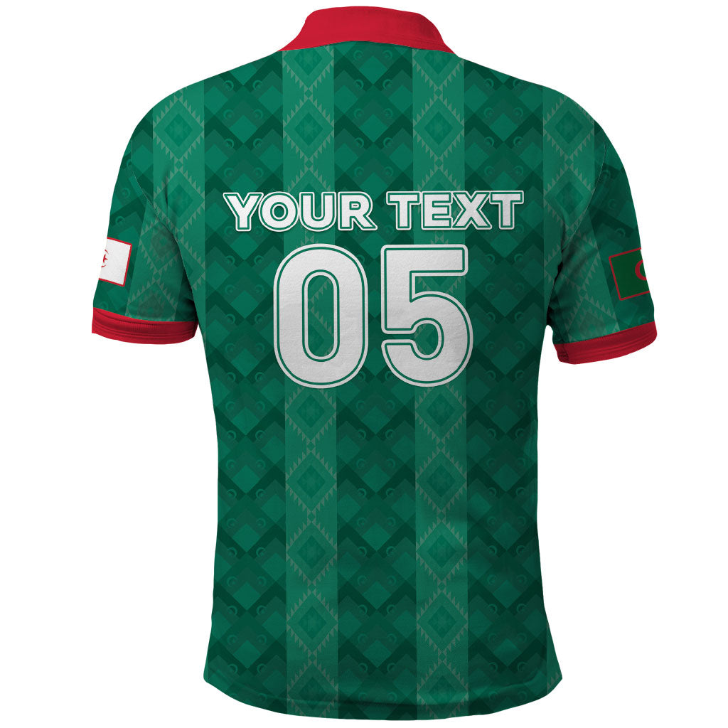 Custom Algeria Football 2026 Polo Shirt Algerian Geometric Patterns