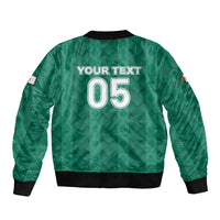 Custom Algeria Football 2026 Sleeve Zip Bomber Jacket Algerian Geometric Patterns