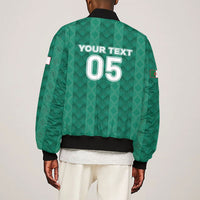 Custom Algeria Football 2026 Sleeve Zip Bomber Jacket Algerian Geometric Patterns