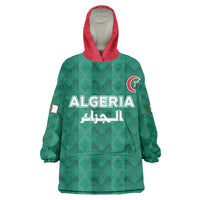 Custom Algeria Football 2026 Wearable Blanket Hoodie Algerian Geometric Patterns