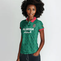 Custom Algeria Football 2026 Women Polo Shirt Algerian Geometric Patterns
