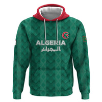 Custom Algeria Football 2026 Zip Hoodie Algerian Geometric Patterns
