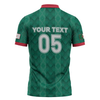 Custom Algeria Football 2026 Zipper Polo Shirt Algerian Geometric Patterns
