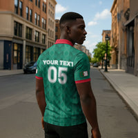 Custom Algeria Football 2026 Zipper Polo Shirt Algerian Geometric Patterns