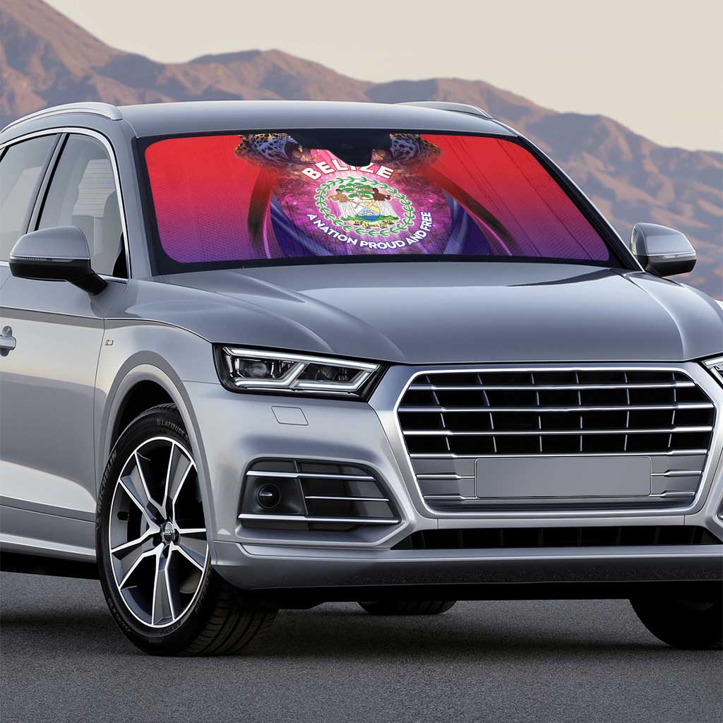 Belize 44th Independence Anniversary Auto Sun Shade Stronger Together Rising Forever - Wonder Print Shop