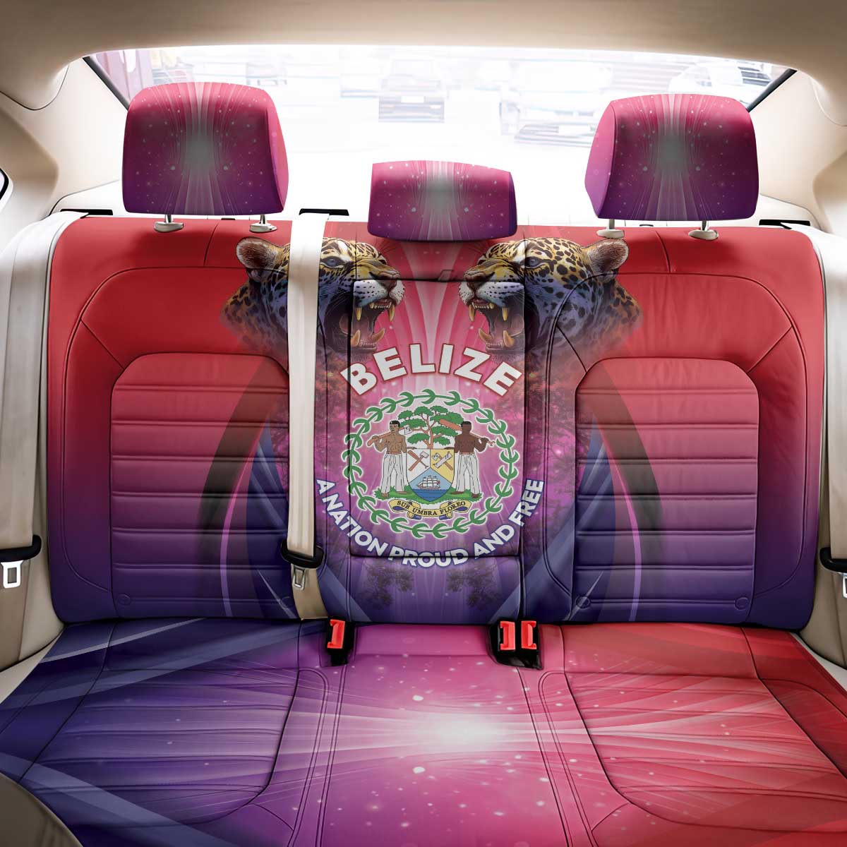 Belize 44th Independence Anniversary Back Car Seat Cover Stronger Together Rising Forever - Wonder Print Shop