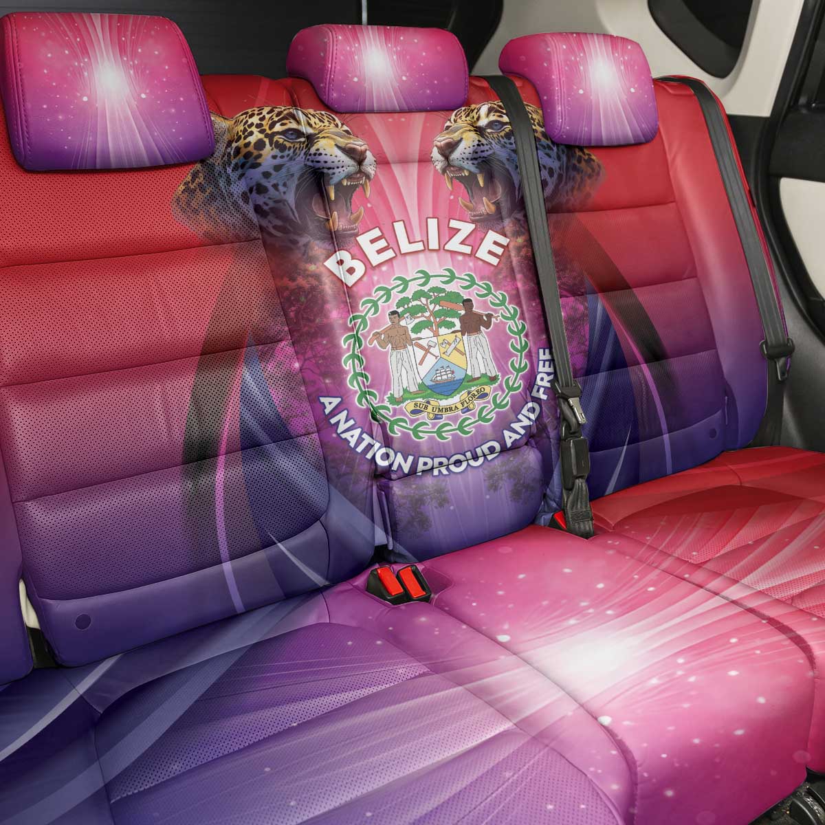 Belize 44th Independence Anniversary Back Car Seat Cover Stronger Together Rising Forever - Wonder Print Shop