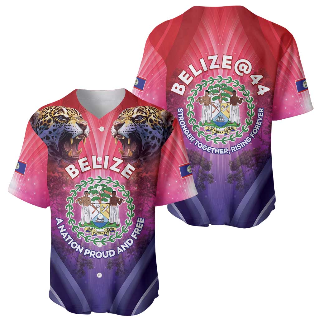 Belize 44th Independence Anniversary Baseball Jersey Stronger Together Rising Forever - Wonder Print Shop