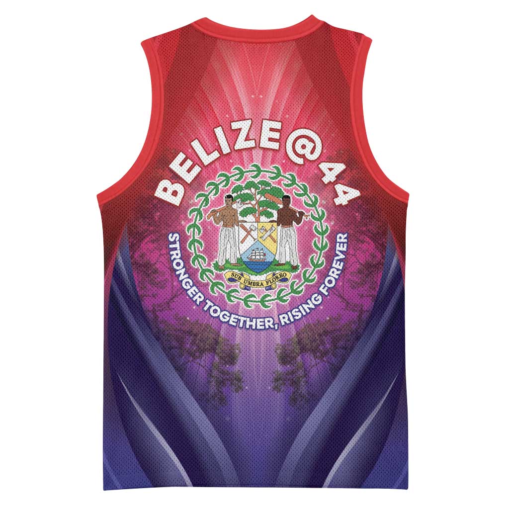 Belize 44th Independence Anniversary Basketball Jersey Stronger Together Rising Forever - Wonder Print Shop