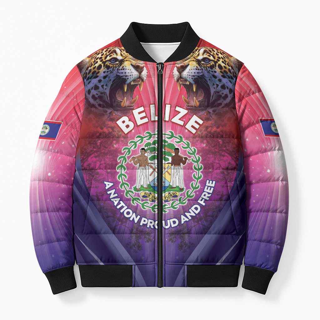 Belize 44th Independence Anniversary Bomber Puffer Jacket Stronger Together Rising Forever - Wonder Print Shop